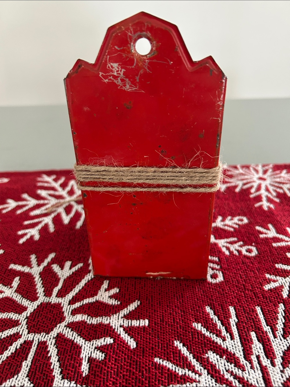 Red Christmas Matchbox with Snowflake Accent 5x3 inches - Picture 3 of 5